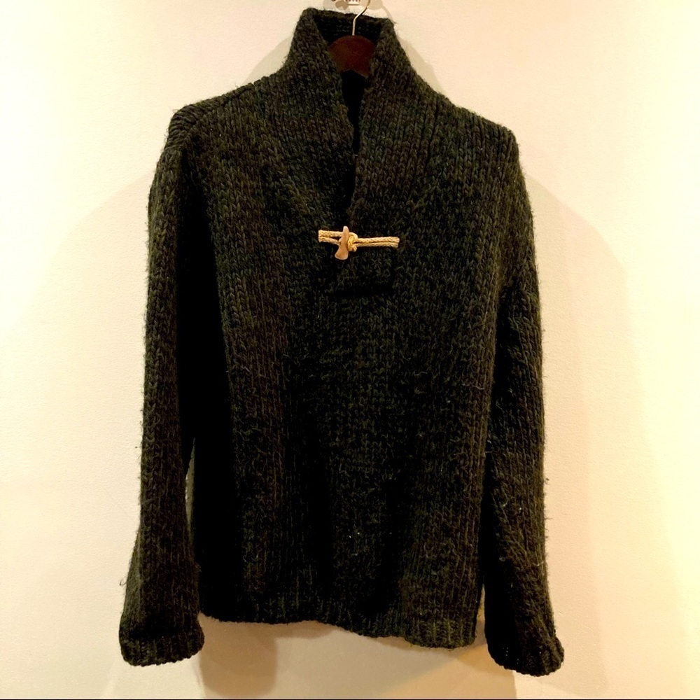 FILIPPO NOVELLI Sz L Wool  Blend Sailor Collar Sweater Thick Knit Super Soft